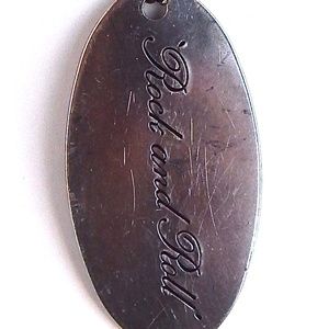 GASOLINE GLAMOUR SILVER TONE ROCK & ROLL PENDANT